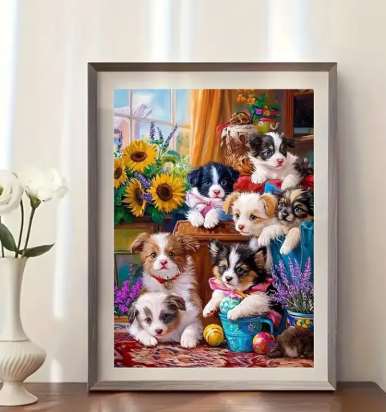 Diamond Painting Welpenbande
